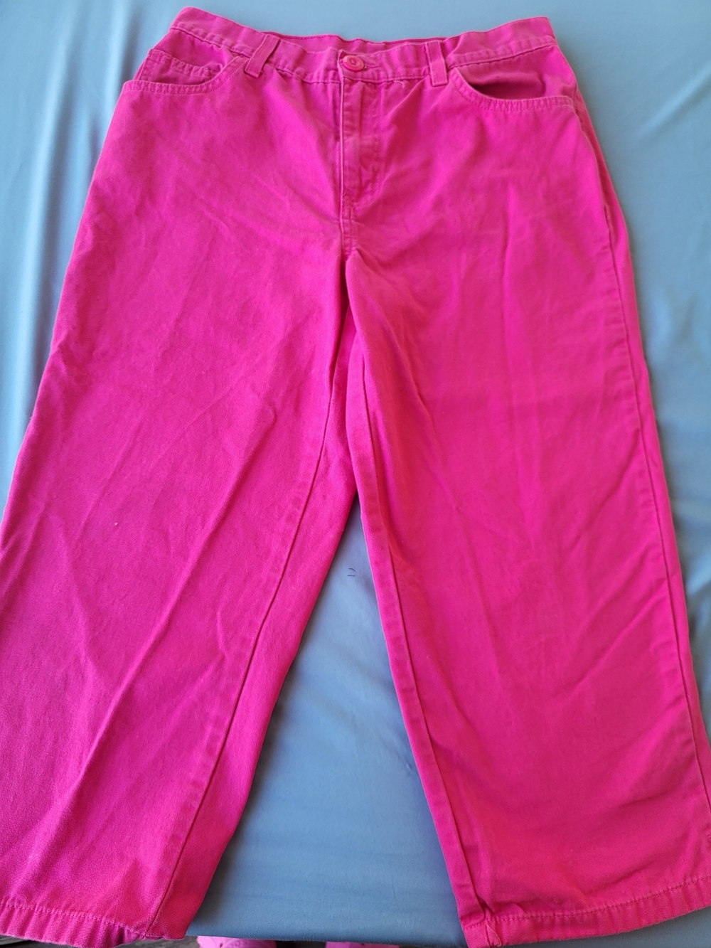 Vintage 90s Bill Blass Hot Pink High Waisted Cropped Jeans